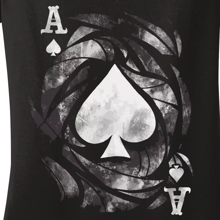 Grunge Ace Of Spades Women's V-Neck T-Shirt