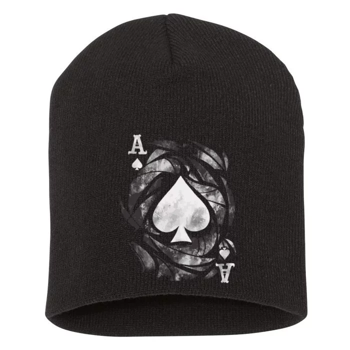 Grunge Ace Of Spades Short Acrylic Beanie