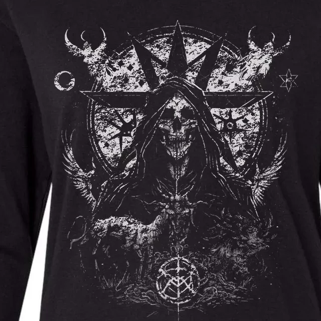 Gothic Aesthetic Occult Unholy Grunge Emo Punk Womens Cotton Relaxed Long Sleeve T-Shirt