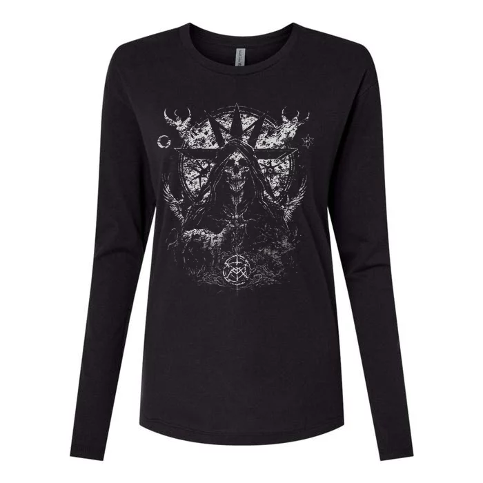 Gothic Aesthetic Occult Unholy Grunge Emo Punk Womens Cotton Relaxed Long Sleeve T-Shirt