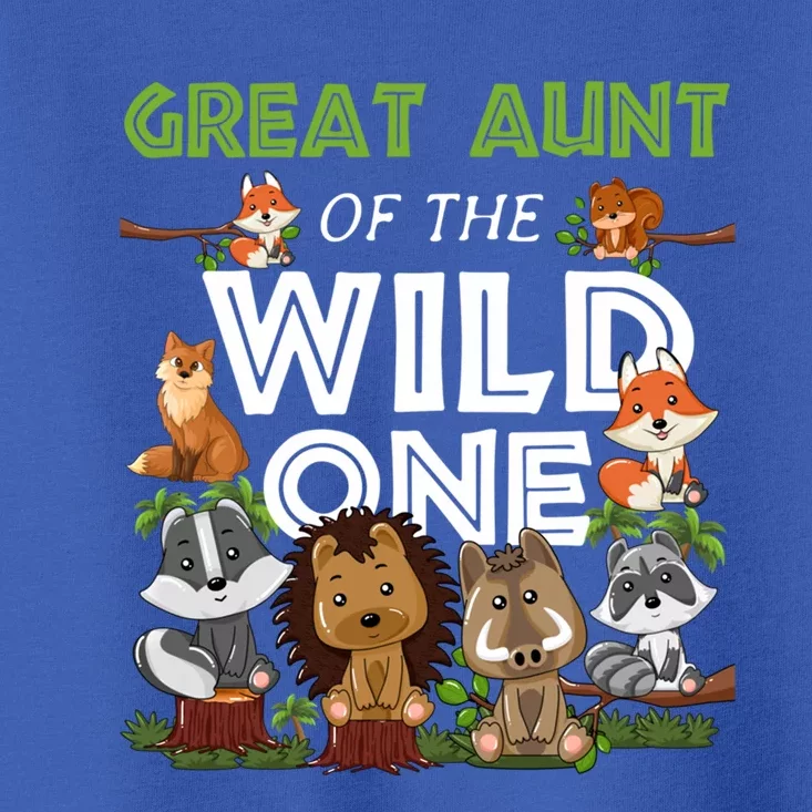 Great Aunt Of The Wild One Zoo Birthday Woodland Animals Gift Toddler T-Shirt