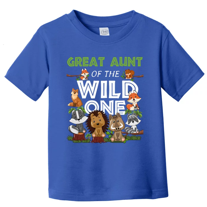 Great Aunt Of The Wild One Zoo Birthday Woodland Animals Gift Toddler T-Shirt