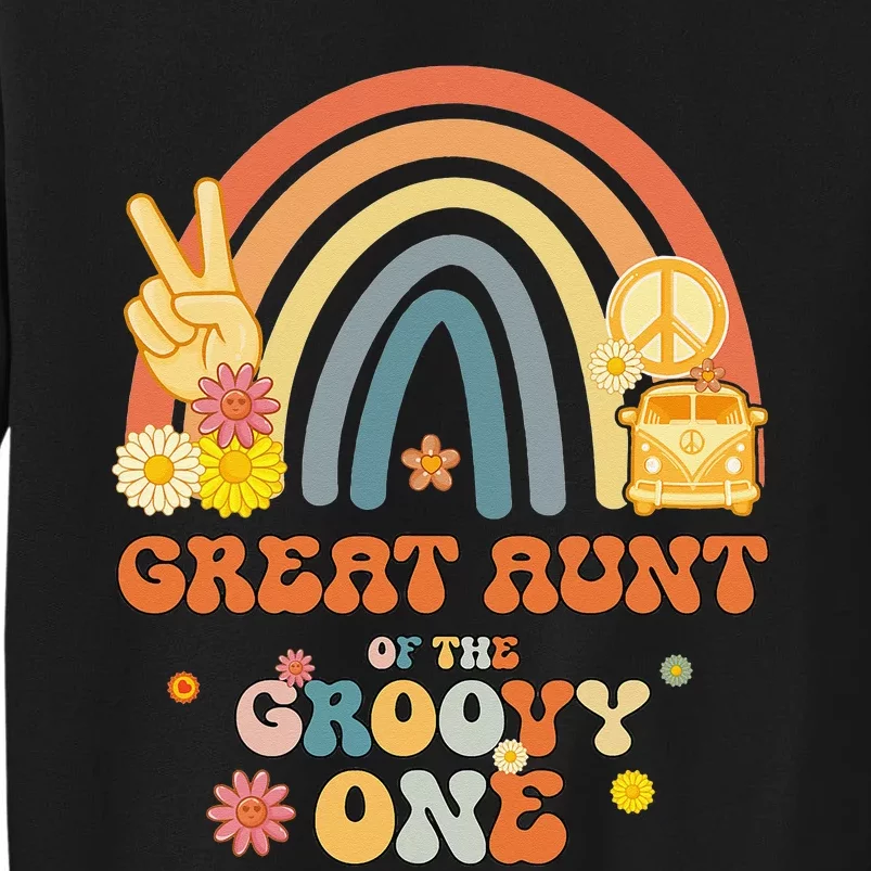 Great Aunt of the Groovy One Rainbow Boho Birthday Party Sweatshirt