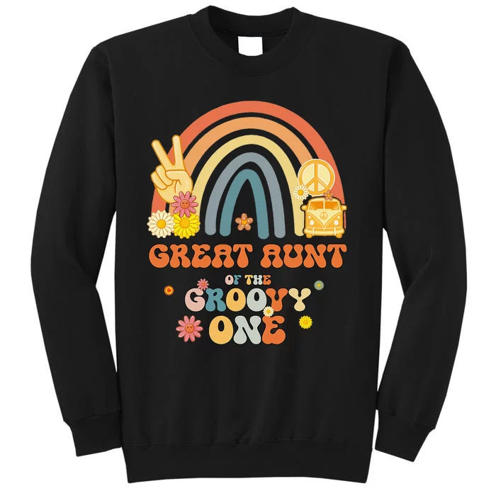 Great Aunt of the Groovy One Rainbow Boho Birthday Party Sweatshirt