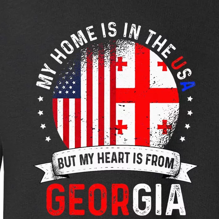 Georgian American Patriot Heart is from Georgia Flag Toddler Sweatshirt