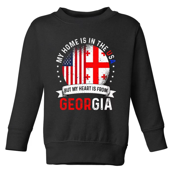 Georgian American Patriot Heart is from Georgia Flag Toddler Sweatshirt