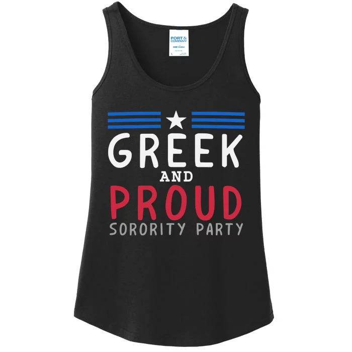 Greek And Proud Women Sorority Party Pro Kamala Harris Ladies Essential Tank