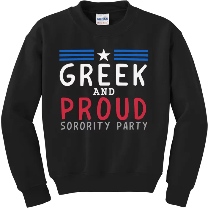 Greek And Proud Women Sorority Party Pro Kamala Harris Kids Sweatshirt