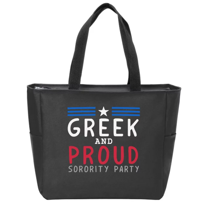 Greek And Proud Women Sorority Party Pro Kamala Harris Zip Tote Bag