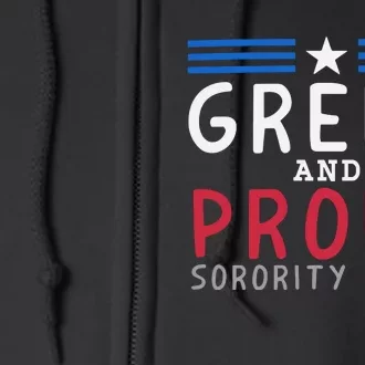 Greek And Proud Women Sorority Party Pro Kamala Harris Full Zip Hoodie