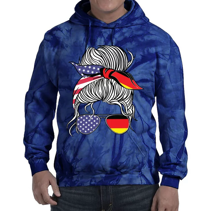 German American Patriot Grown Proud Girl Flag Tie Dye Hoodie