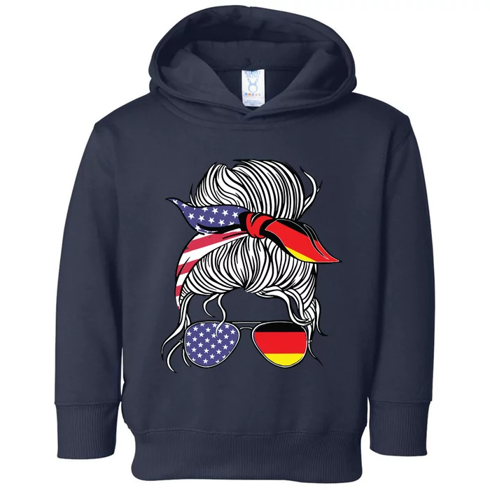 German American Patriot Grown Proud Girl Flag Toddler Hoodie