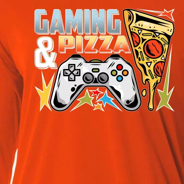 Gaming And Pizza Lover Fan Cooling Performance Long Sleeve Crew