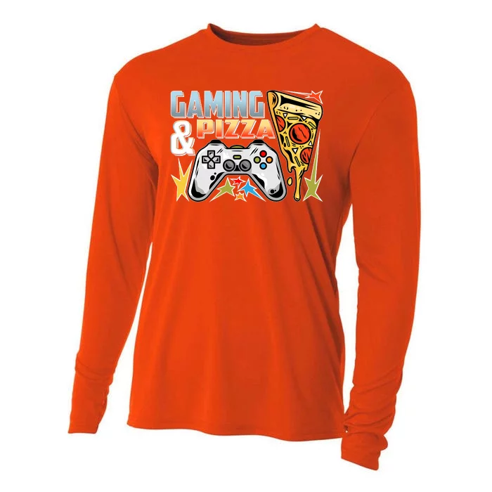 Gaming And Pizza Lover Fan Cooling Performance Long Sleeve Crew