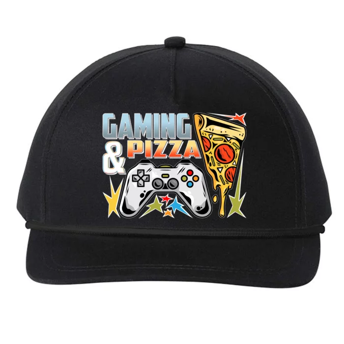 Gaming And Pizza Lover Fan Snapback Five-Panel Rope Hat