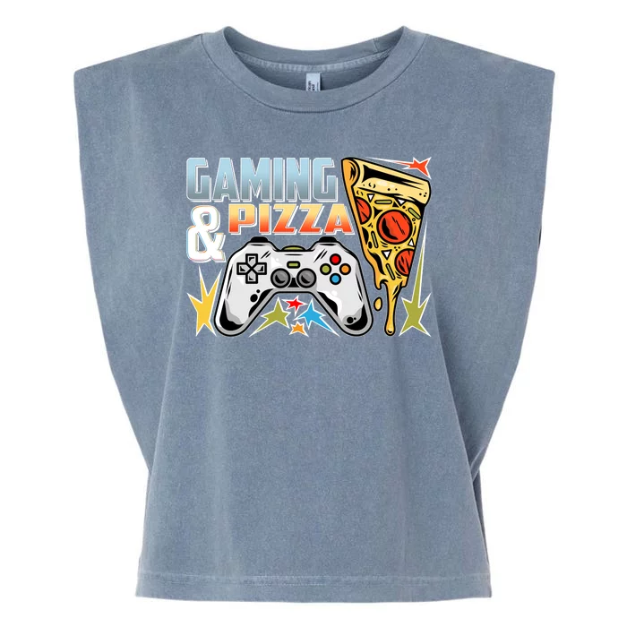 Gaming And Pizza Lover Fan Garment-Dyed Women's Muscle Tee