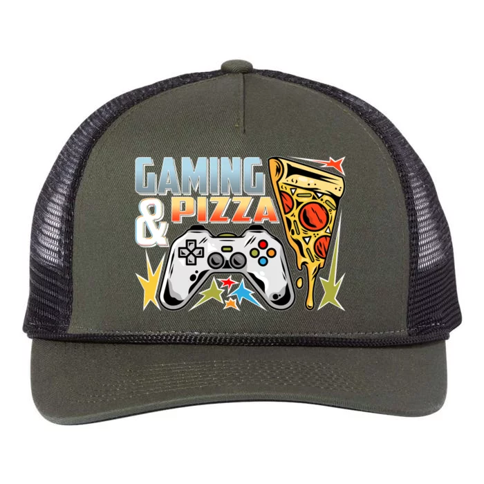 Gaming And Pizza Lover Fan Retro Rope Trucker Hat Cap