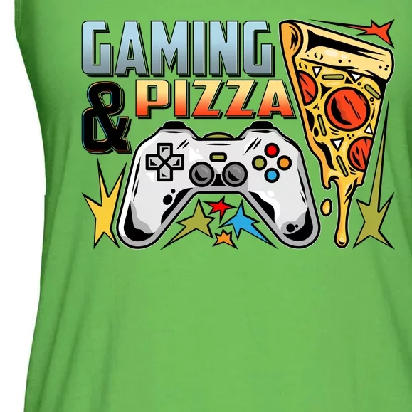 Gaming And Pizza Lover Fan Ladies Essential Flowy Tank