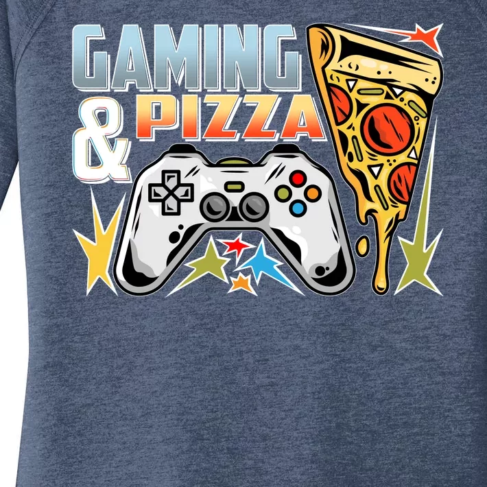 Gaming And Pizza Lover Fan Women's Perfect Tri Tunic Long Sleeve Shirt