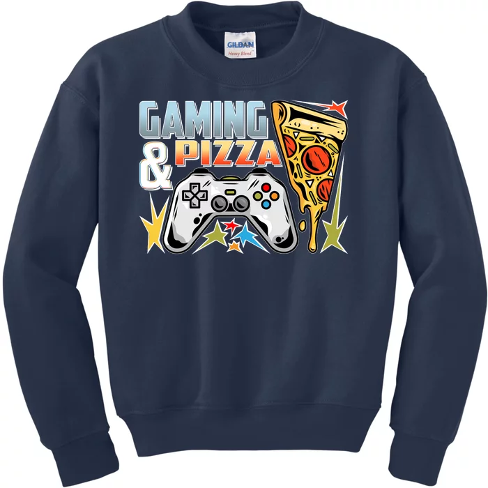 Gaming And Pizza Lover Fan Kids Sweatshirt