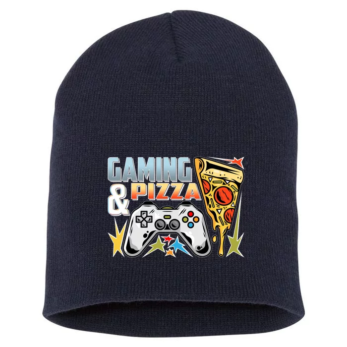 Gaming And Pizza Lover Fan Short Acrylic Beanie