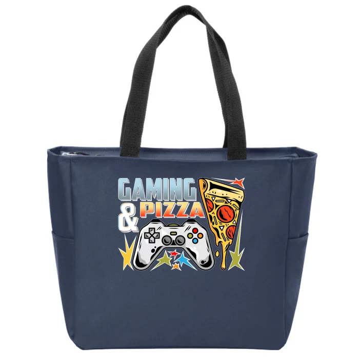 Gaming And Pizza Lover Fan Zip Tote Bag