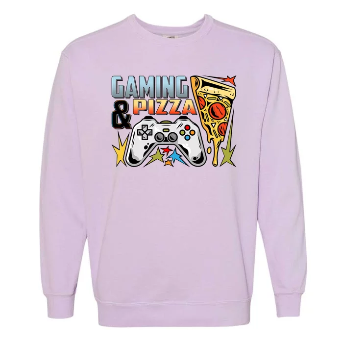 Gaming And Pizza Lover Fan Garment-Dyed Sweatshirt