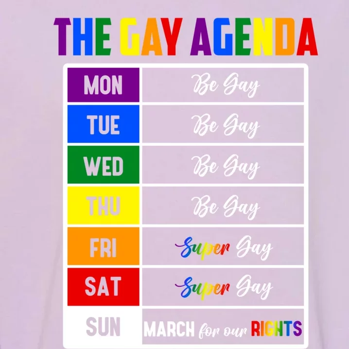 Gay Agenda Pride Flag Lgbtq Funny Gay Lesbian Lgbt Support Gift Garment-Dyed Sweatshirt