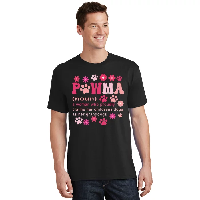 Groovy Art Pawma Noun Definition Mama Grandma Dog Lovers T-Shirt