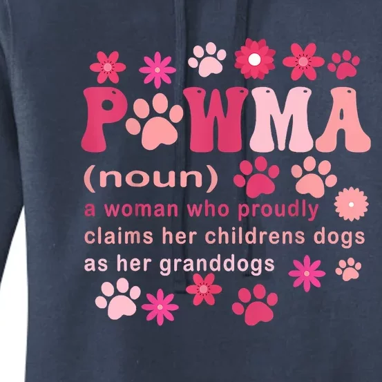 Groovy Art Pawma Noun Definition Mama Grandma Dog Lovers Women's Pullover Hoodie