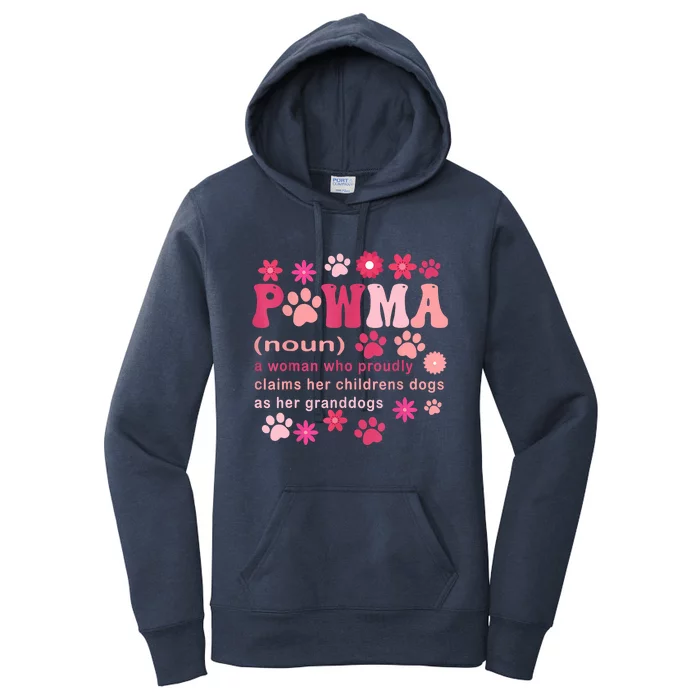 Groovy Art Pawma Noun Definition Mama Grandma Dog Lovers Women's Pullover Hoodie