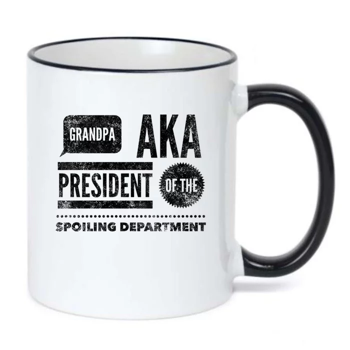 Grandpa Aka President Of The Spoiling Departt Cool Gift Funny Gift Black Color Changing Mug