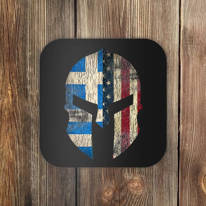 Greek American Pride Greece Spartan Helmet Coaster