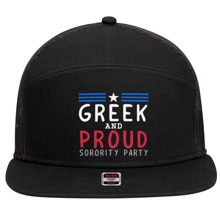 Greek And Proud Women Sorority Party Pro Kamala Harris 7 Panel Mesh Trucker Snapback Hat