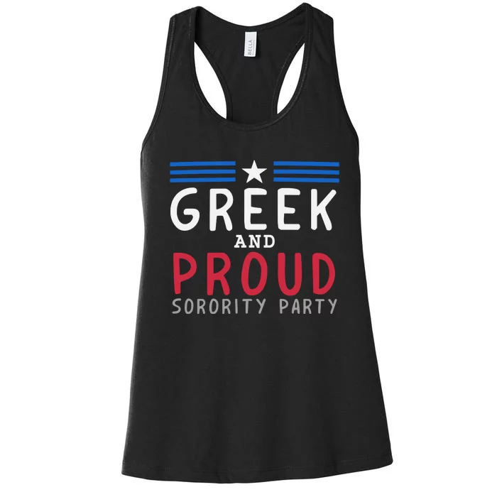 Greek And Proud Women Sorority Party Pro Kamala Harris Women's Racerback Tank