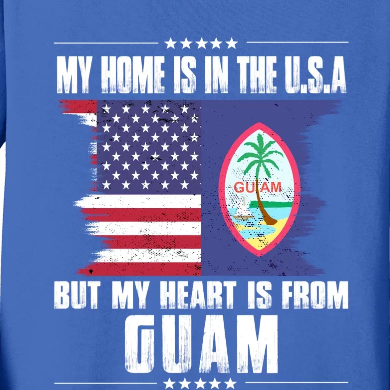 Guaian American Patriot Grown Proud Home Heart Usa Flag Gift Kids Long Sleeve Shirt