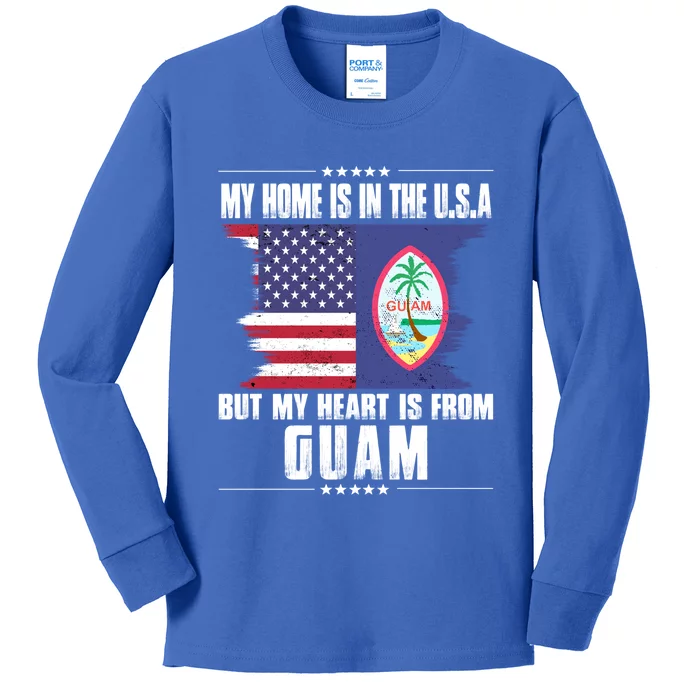 Guaian American Patriot Grown Proud Home Heart Usa Flag Gift Kids Long Sleeve Shirt