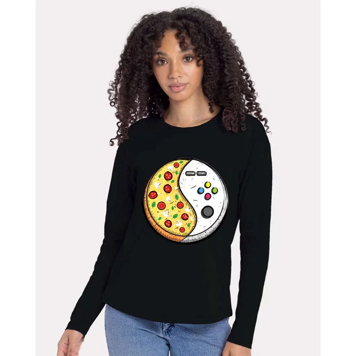 Gaming And Pizza Design For Gamer Gift Womens Cotton Relaxed Long Sleeve T-Shirt