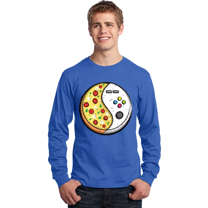 Gaming And Pizza Design For Gamer Gift Long Sleeve Shirt