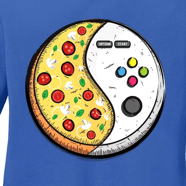 Gaming And Pizza Design For Gamer Gift Ladies Long Sleeve Shirt