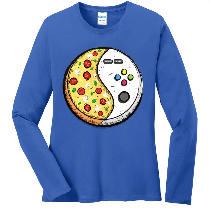 Gaming And Pizza Design For Gamer Gift Ladies Long Sleeve Shirt