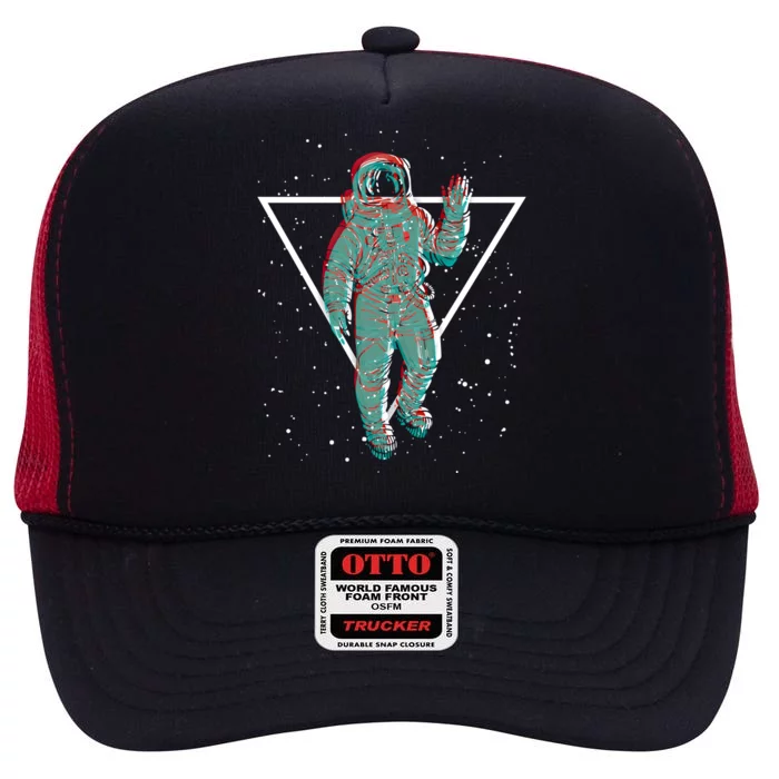 Graphic Astronaut Rave Festival Gift High Crown Mesh Trucker Hat