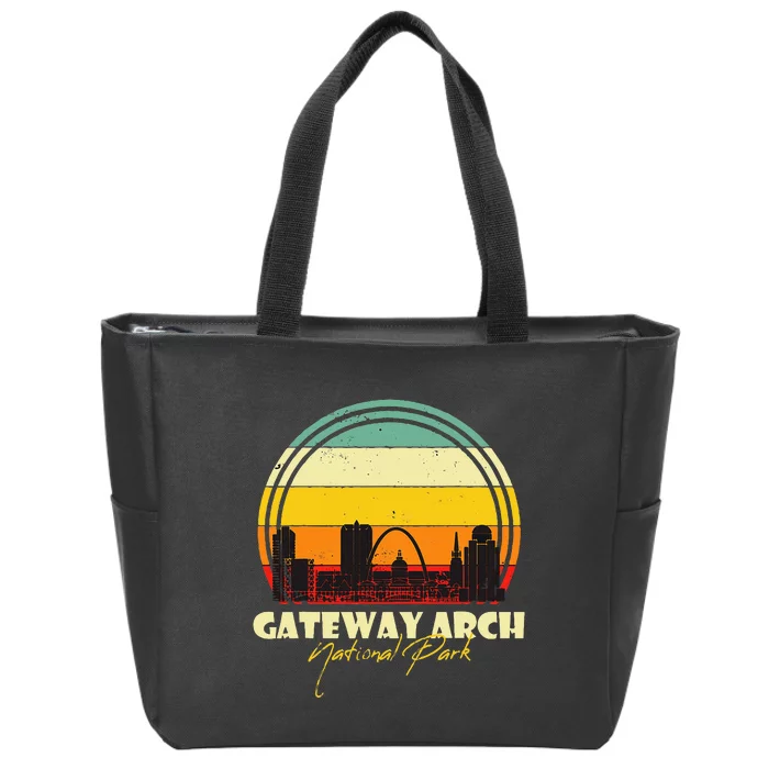 Gateway Arch Retro St Louis National Park Missouri Souvenir Zip Tote Bag