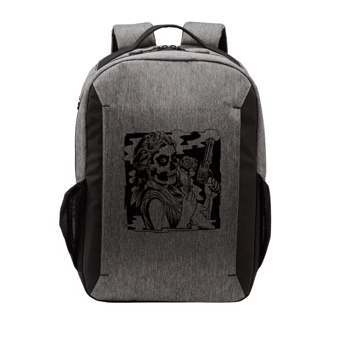 Gun And Roses Skull Girl Vector Backpack