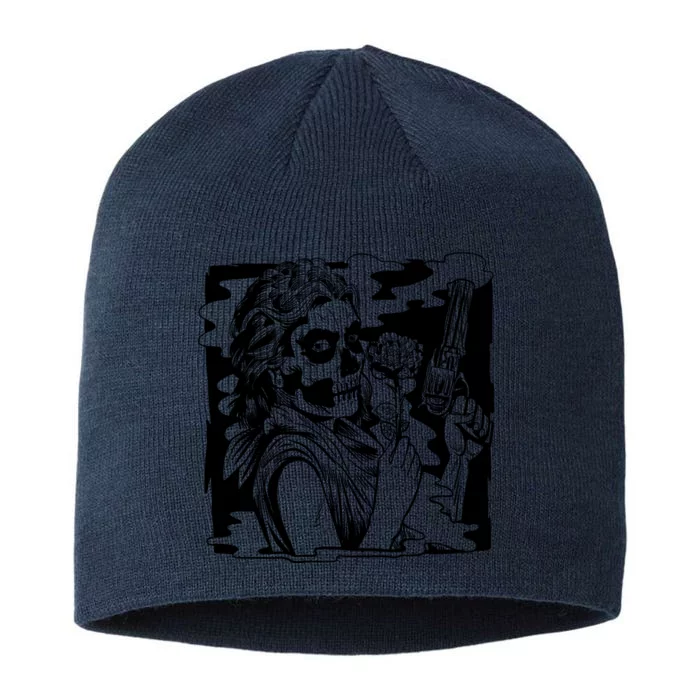 Gun And Roses Skull Girl 8 1/2in Sustainable Knit Beanie