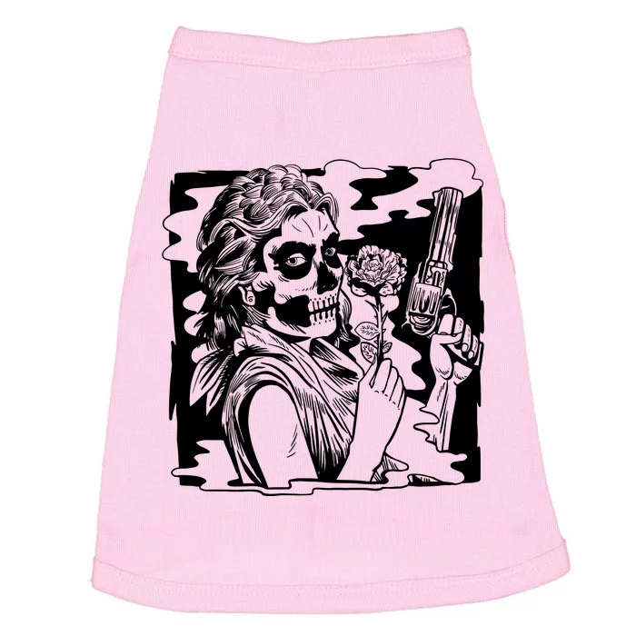 Gun And Roses Skull Girl Doggie Tank