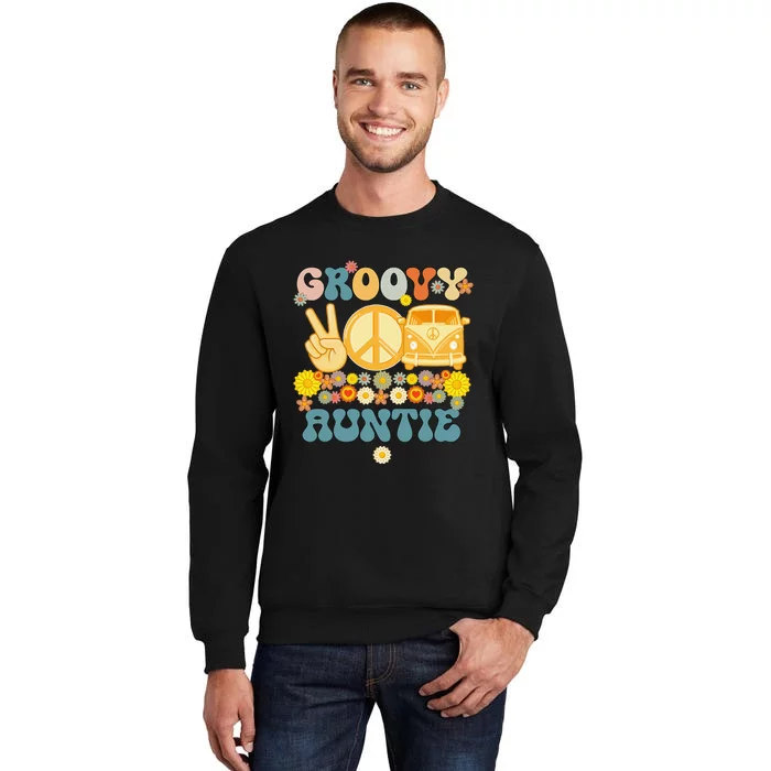 Groovy Auntie Retro Matching Family Baby Shower Mother's Day Sweatshirt