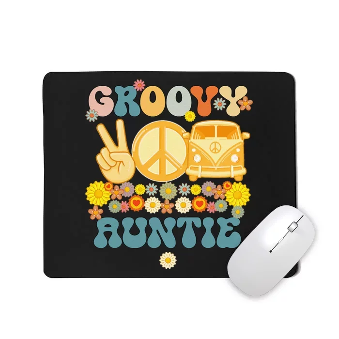 Groovy Auntie Retro Matching Family Baby Shower Mother's Day Mousepad