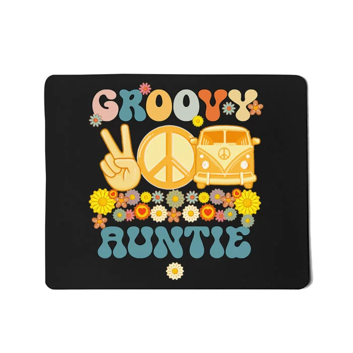 Groovy Auntie Retro Matching Family Baby Shower Mother's Day Mousepad