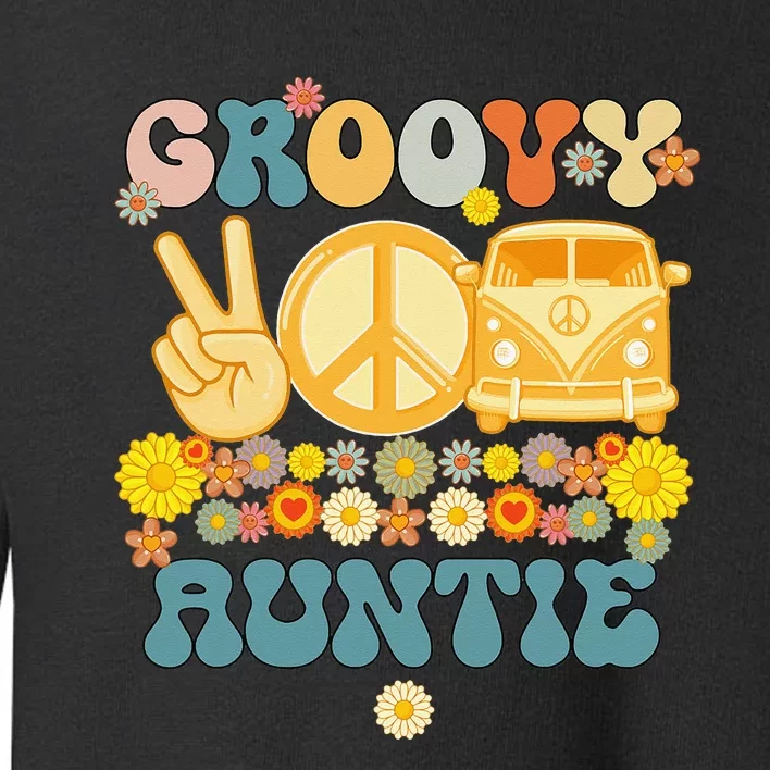 Groovy Auntie Retro Matching Family Baby Shower Toddler Sweatshirt